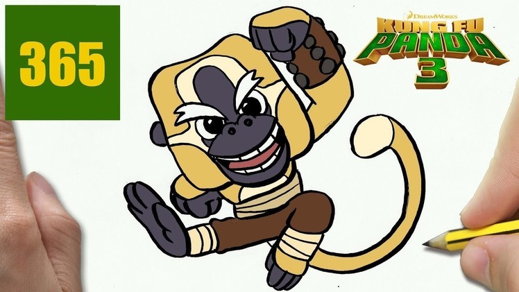 HOW TO DRAW A MONO KUNG FU PANDA  CUTE, Easy step by step drawing lessons for kids
