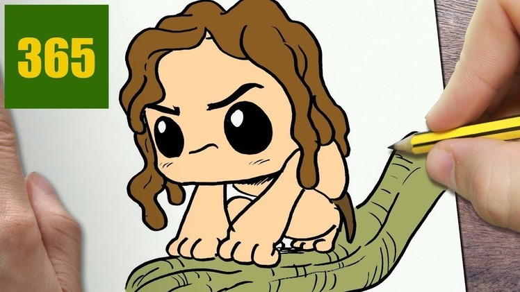 HOW TO DRAW A TARZAN CUTE, Easy step by step drawing lessons for kids