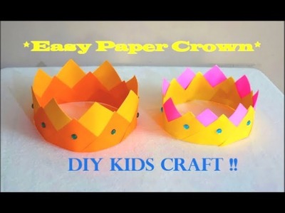 How to make an easy Paper Crown ~ Diy ~ Paper Craft For Kids ~ Steps.Tutorial. 
