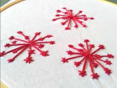 How to make hand embroidery:star flower