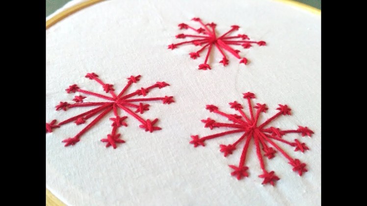 How to make hand embroidery:star flower