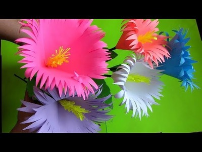 How to make paper flower bouquet Stick. Very Easy To Make. DIY flowers making.