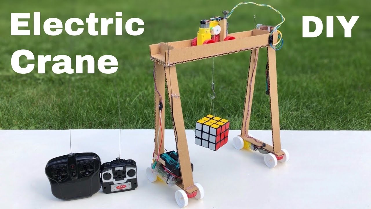 How to Make Remote Control CRANE from Cardboard - DIY Bridge Crane.