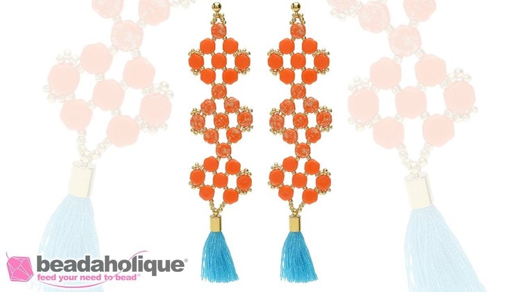 How to Make Statement Earrings with Honeycomb 2 Hole Beads