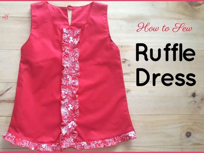 How to Sew: Ruffle Dress - Beginners Sewing Lesson 48 (Free Aline Pattern Hack)