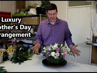 Luxury Mother's Day Arrangement - Roses, Tulips, Liliac Blossom -