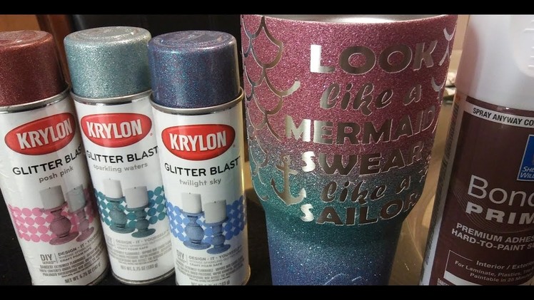 MERMAID PAINTED GLITTER TUMBLER CUP - with DIY epoxy coat