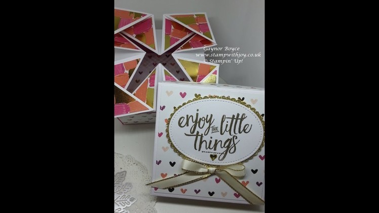 Napkin topped box using Painted with Love DSP Stampin' Up!