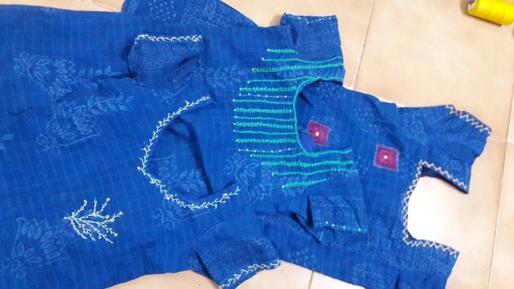 ONE SAREE TO 3 KURTHI FREE STYLE HAND EMBROIDERY 5