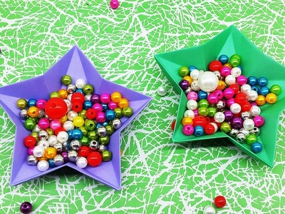Paper Craft Idea | Origami Star Dish | How To Make Paper Bowl DIY Easy Tutorial