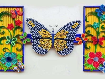 Paper Quilling Wall Hanging With Butterfly- Wall Decoration | Paper Quilling Art