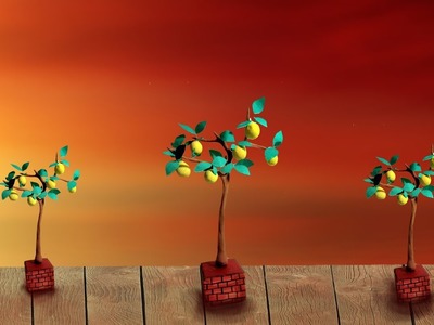 Pepar Tree Craft Ideas For Kids, Diy Lemon Tree Craft and Art Making