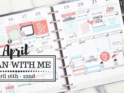 PLAN WITH ME! April 16th- 22nd In My CLASSIC Size Happy Planner! | At Home With Quita