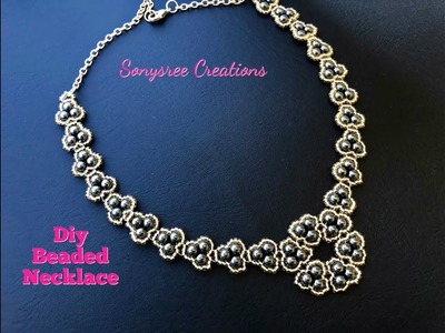 Pretty Beaded Necklace.How to make Beaded Necklace ????