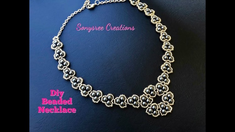 Pretty Beaded Necklace.How to make Beaded Necklace ????