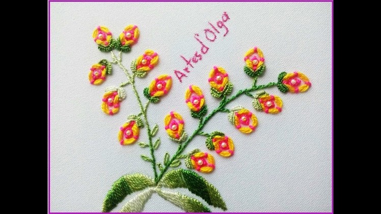 Ring Stitch Flowers | Flores En Puntada Anillo | Hand Embroidery Tutorial by Artesd'Olga