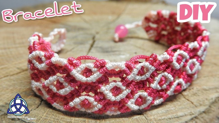 Rose Macrame Bracelet With  Beads Tutorial - EASY Craft