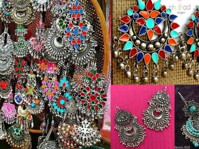 Silver beautiful jhumka earrings design ideas for Kurta.modern earrings design ideas