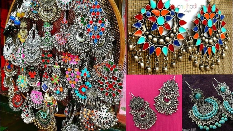 Silver beautiful jhumka earrings design ideas for Kurta.modern earrings design ideas