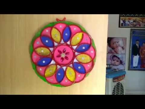 Wall Hanging with old bangles.DIY.Easy craft.reuse of old bangles
