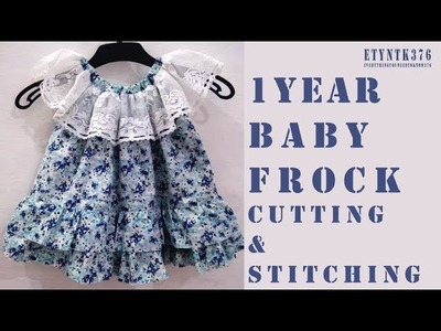 1 year baby frock cutting and stitching tutorial full || diy stylish baby frock full tutorial