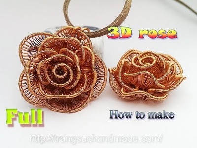 3D Rose Flower pendant - How to make handmade jewelry - full version ( slow ) 359