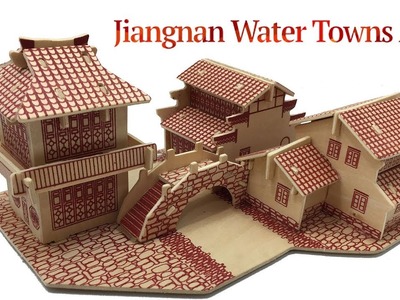 3D Wood Craft Construction Kit DIY, Assembly the 3D Wooden Puzzle Jiangnan Water Towns A.