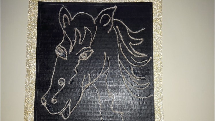 Art piece with jute rope.jute rope horse craft