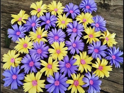 Aster Flower | How to Make Aster Flower With Color Paper | DIY Paper Craft | Craftastic