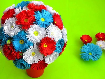 Best out of paper crafts. How to make paper flower bouquet. Very Easy To Make. DIY flowers making.