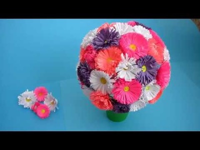 Best out of paper crafts. How to make paper flower bouquet. Very Easy To Make. DIY flowers making.