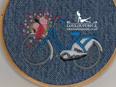 Bicycle And Flowers Embroidery Using Creative Stamping 54 Free Stamps