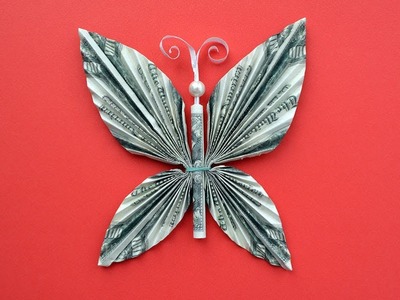 COOL Money BUTTERFLY Origami Dollar bills Tutorial DIY Folding (NProkuda)