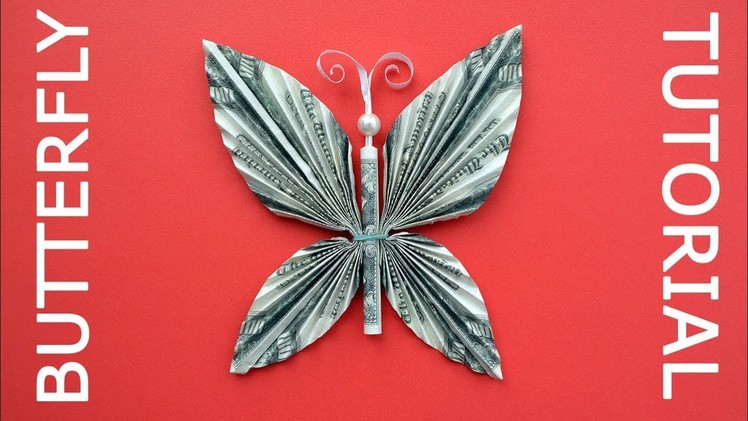 COOL Money BUTTERFLY Origami Dollar bills Tutorial DIY Folding (NProkuda)