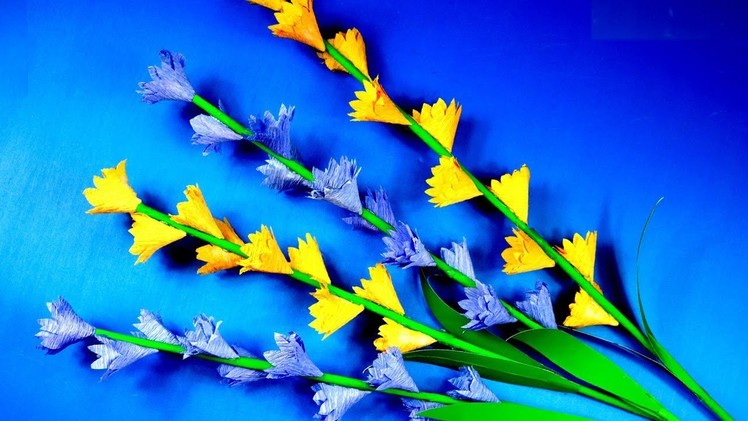 Crepe Paper Flower Stick - Paper Craft - DIY How to Make Crepe Paper Flower Sticks