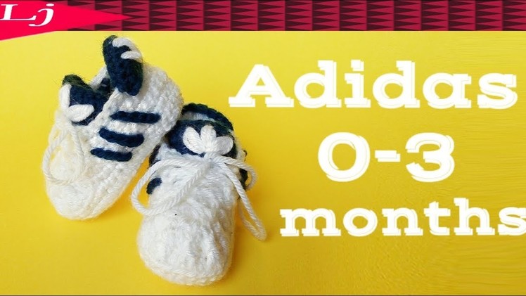 Crochet Adidas Baby Sneakers - Crochet baby booties 0-3 months