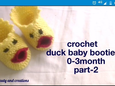 Crochet duck baby booties 0-3 Month part-2 in Hindi, woolen baby booties , crochet baby shoes