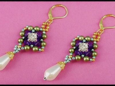 DIY | Blumen Perlen Ohrschmuck | Beaded Flower Earrings with Teardrop Bead | Beadwork Jewelry