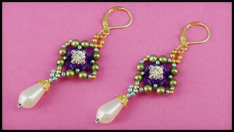 DIY | Blumen Perlen Ohrschmuck | Beaded Flower Earrings with Teardrop Bead | Beadwork Jewelry