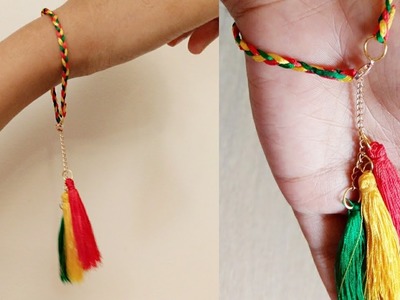 DIY bracelet.silk thread bracelet DIY.simple and easy bracelet.jewellery making