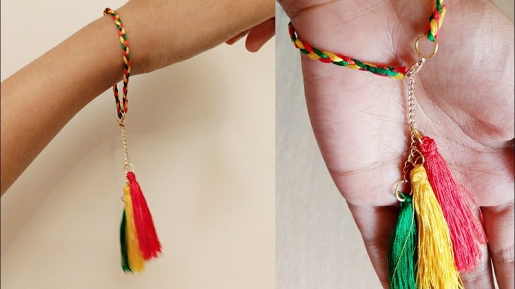 DIY bracelet.silk thread bracelet DIY.simple and easy bracelet.jewellery making