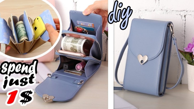 DIY CROSSBODY PURSE POUCH POPULAR DESIGN 2018 FROM OLD BAG JUST FOR 1 USD