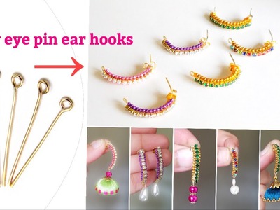 Diy||How To Make Eye Pin Base Earring Hooks||Making Semi-hoop earrings with eye pins
