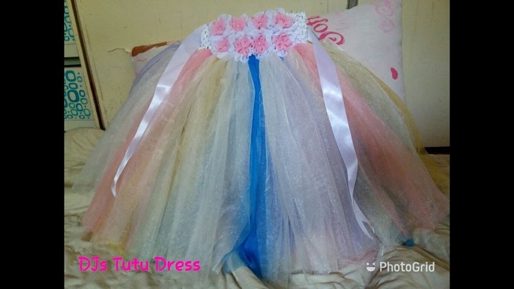 DIY how to make Unicorn Little Pony Tutu Dress with accent of White Color
