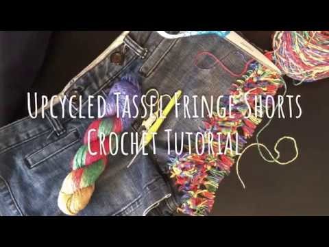 DIY: How To Upcycle Jean Shorts With Yarn