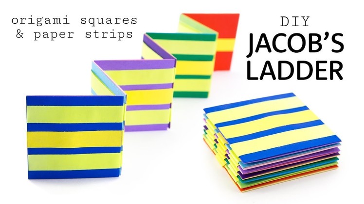 DIY Jacob's Ladder Toy Tutorial - Origami Squares & Paper Strips - Paper Kawaii