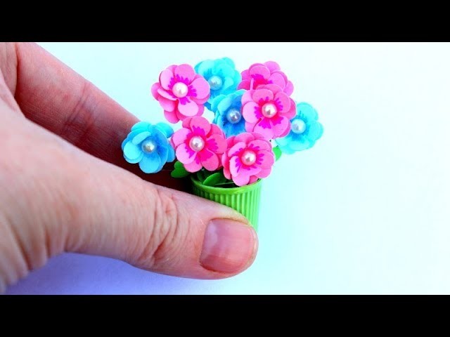 DIY Miniature Flowers in a pot Doll