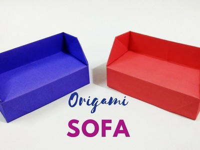 DIY - Origami Sofa | How to Make a Paper Sofa. Couch |  Origami Dollhouse Furniture | Craftastic