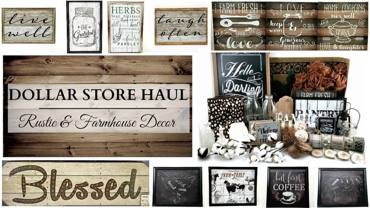 Dollar Store Haul ~ HUGE Rustic & Farmhouse Decor Haul! ~ DIY Craft Supplies and Wall Art!