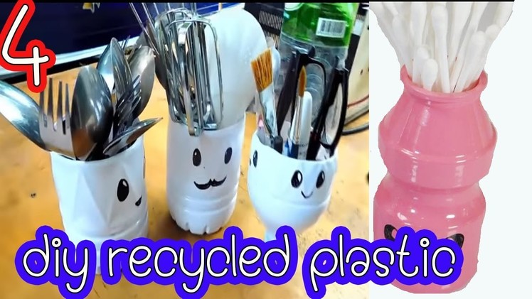 Easy home l 4 Ideas with Plastic Bottles l 4 diy kawaii  recycled with Plastic Bottles
